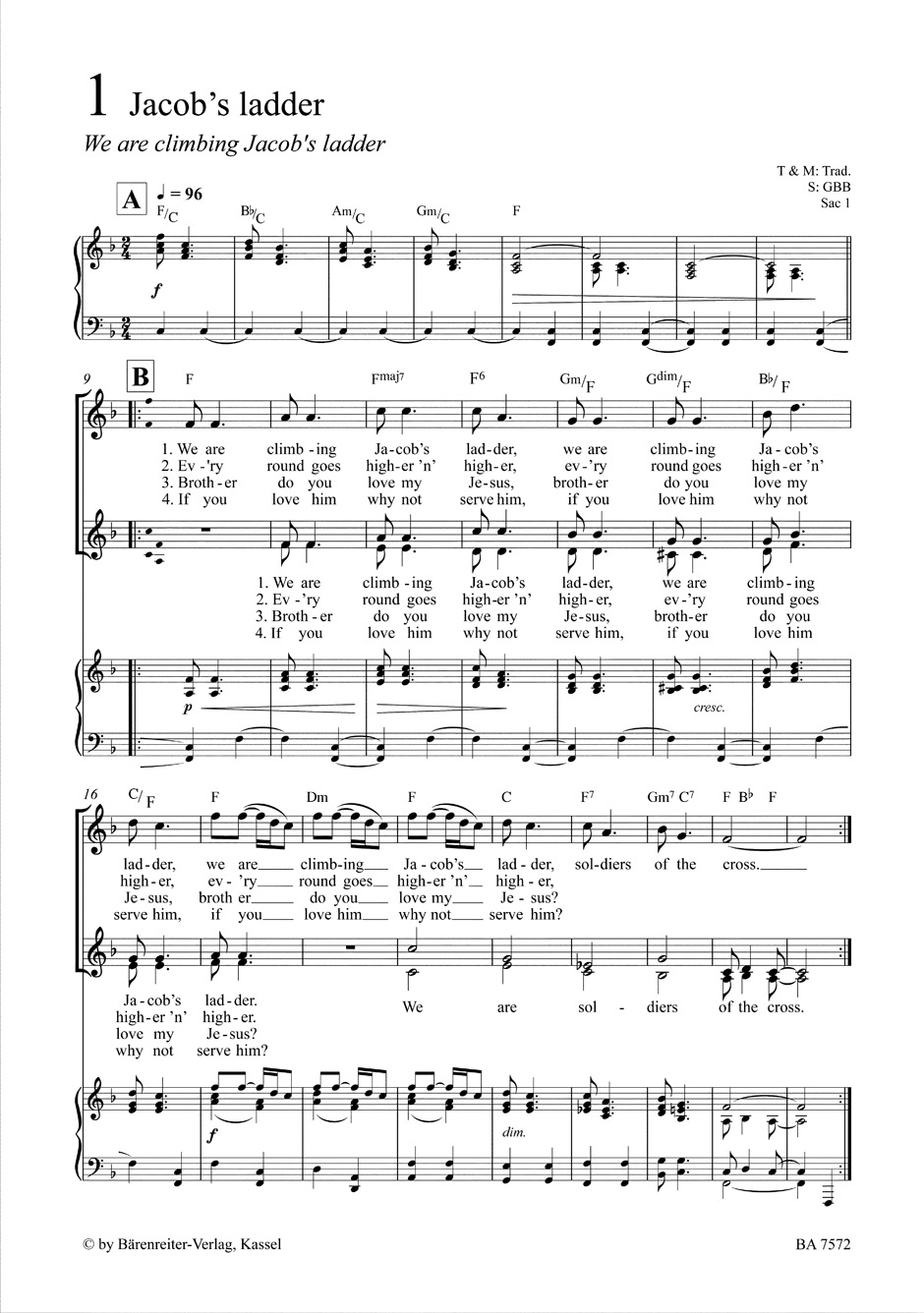 33 spirituals for upper voices - Partition - Chœur