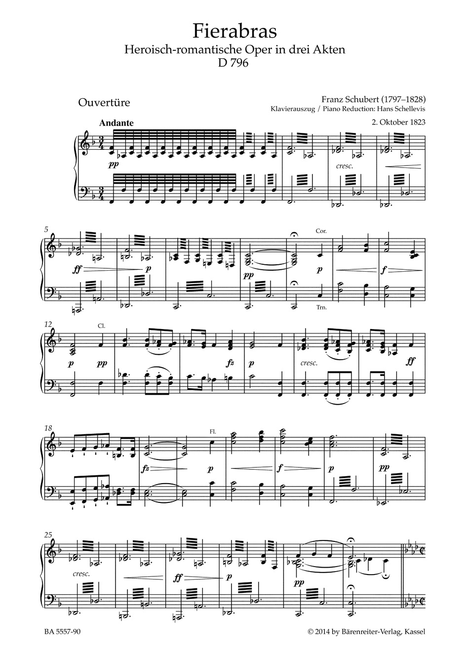 Fierabras - SCHUBERT - Partition - Opéras