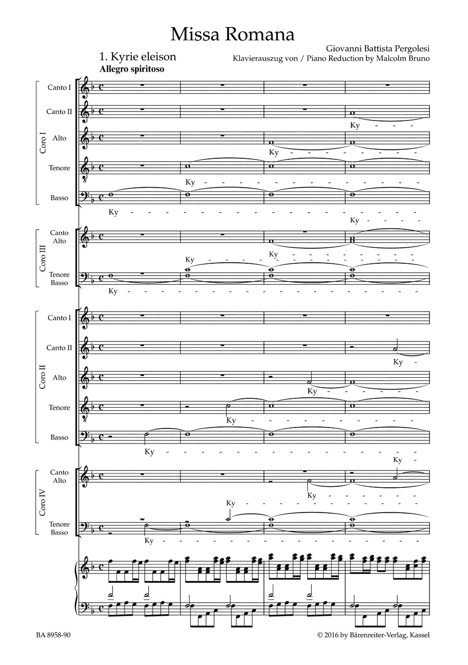 Missa romana - PERGOLESE - Partition - Chœur