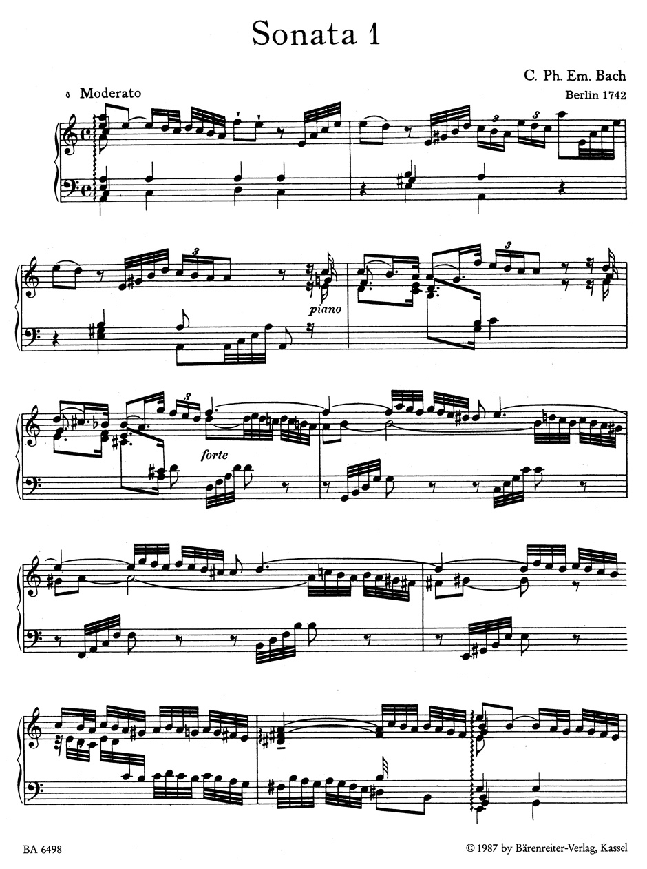 Die 6 Württembergischen Sonaten Wq 49 - Carl-Philipp Emanuel Bach