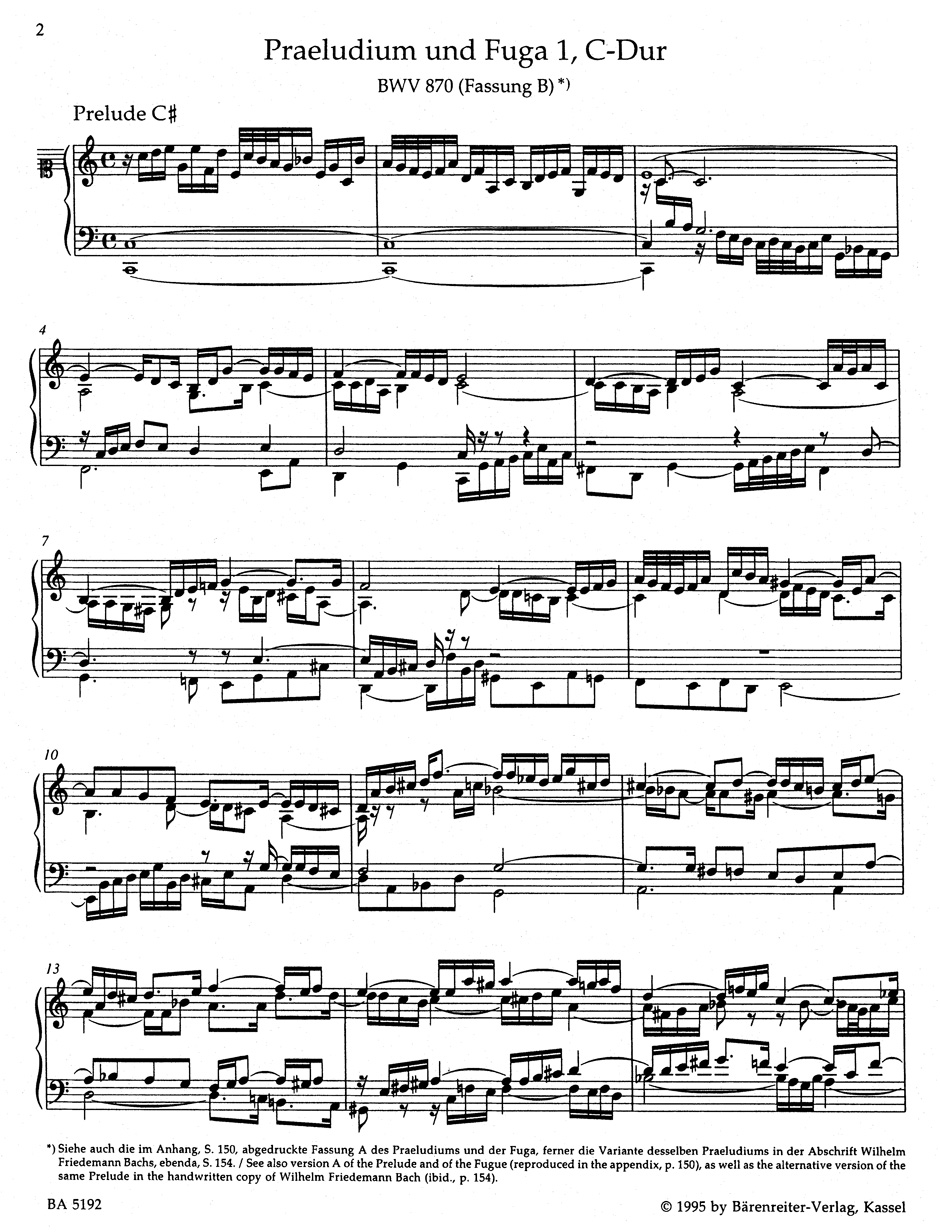 Le Clavier Bien Tempéré - Volume 2 - BACH - Partition - Piano