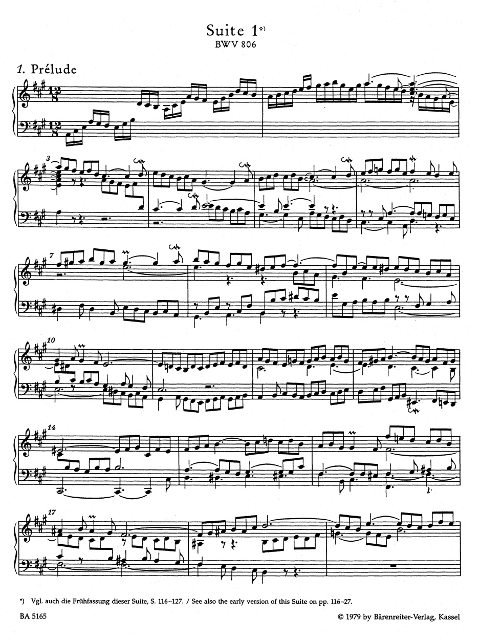 6 Suites Anglaises - BACH - Partition - Piano