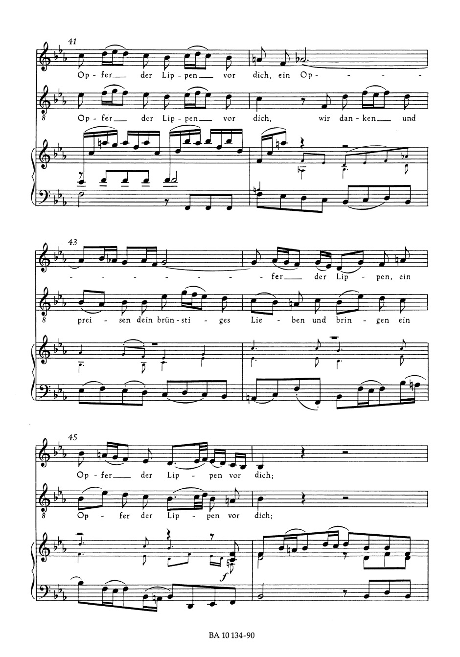 Cantate 134 Ein Herz, Das Seinen Jesum Lebend Weis - BACH - Partition