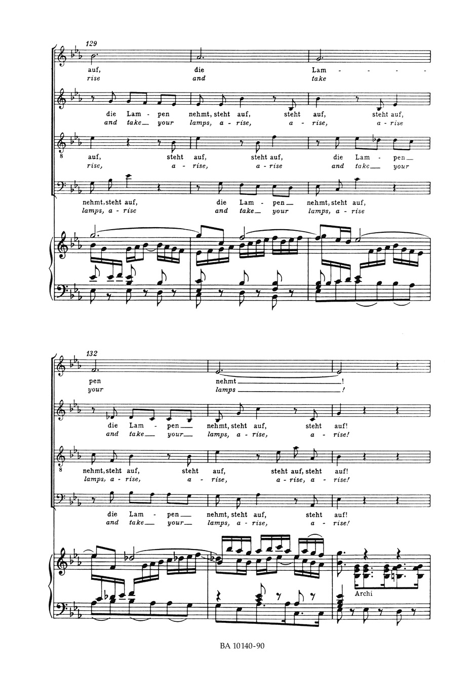 Cantate BWV 140 - Choeur - BACH - Partition - Chœur
