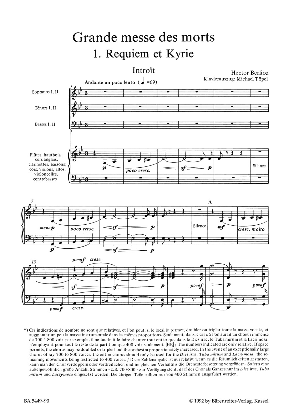 Grande Messe des Morts Requiem Opus 5 - BERLIOZ - Partition - Chœur
