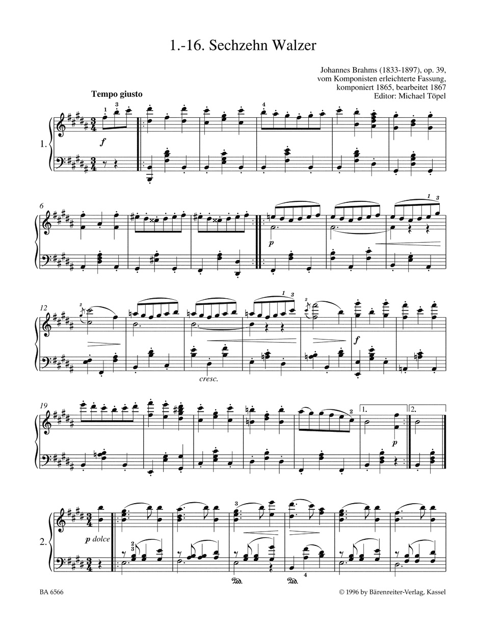 Easy Piano Pieces and Dances - BRAHMS - Partition - Piano