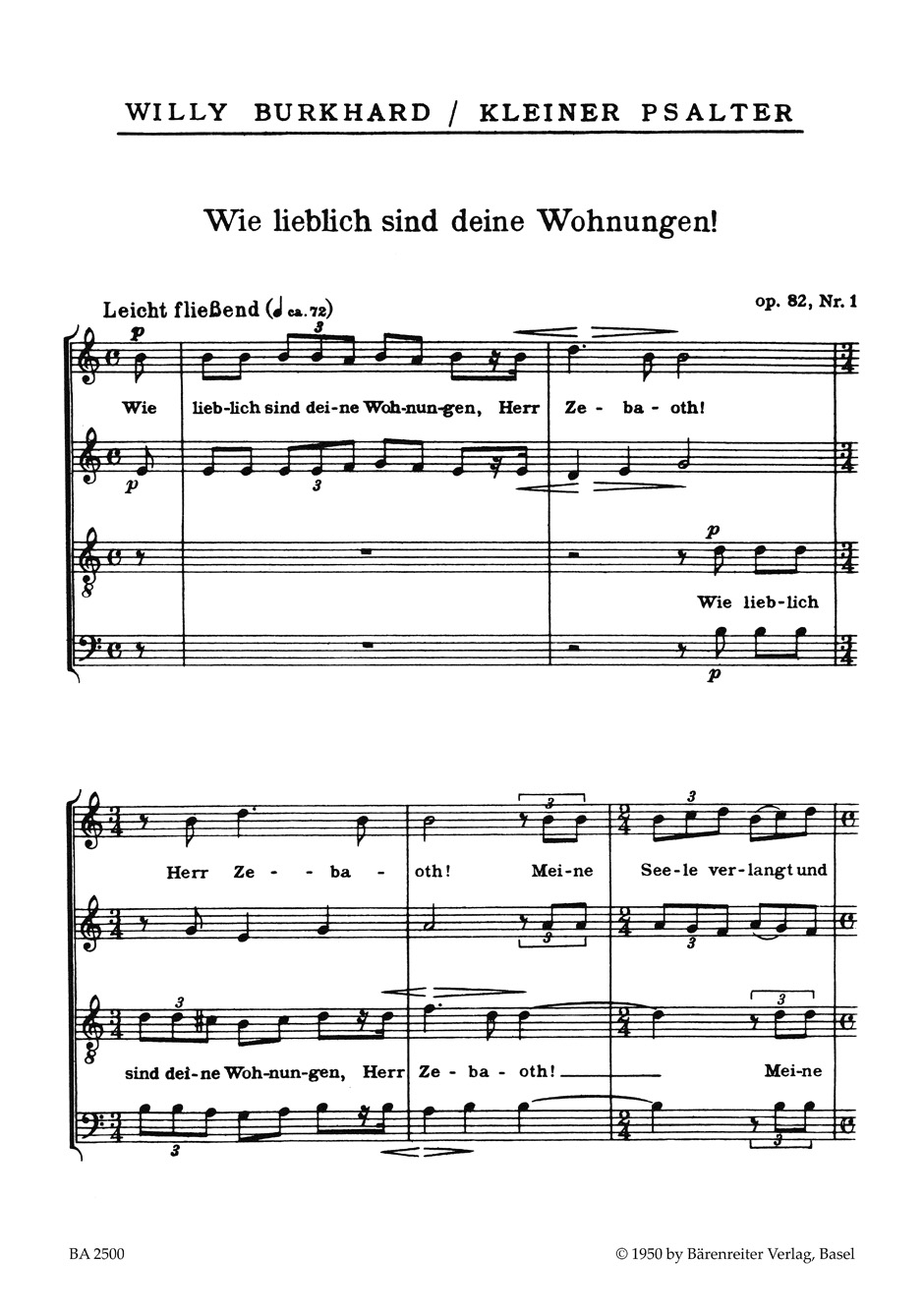 Kleiner Psalter Op. 82 - Willy Burkhard - Partition - Chœur