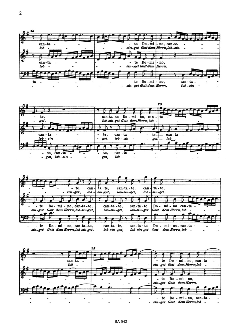 Cantate domino - Lobsinget Gott, dem Herrn - BUXTEHUDE - Partition