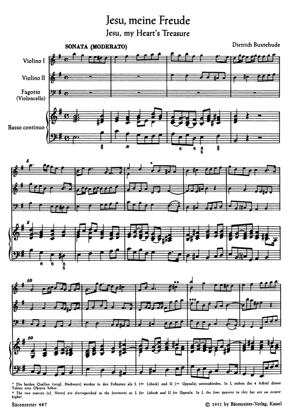 Jesu, Meine Freude. Buxwv 60 - BUXTEHUDE - Partition - Chœur