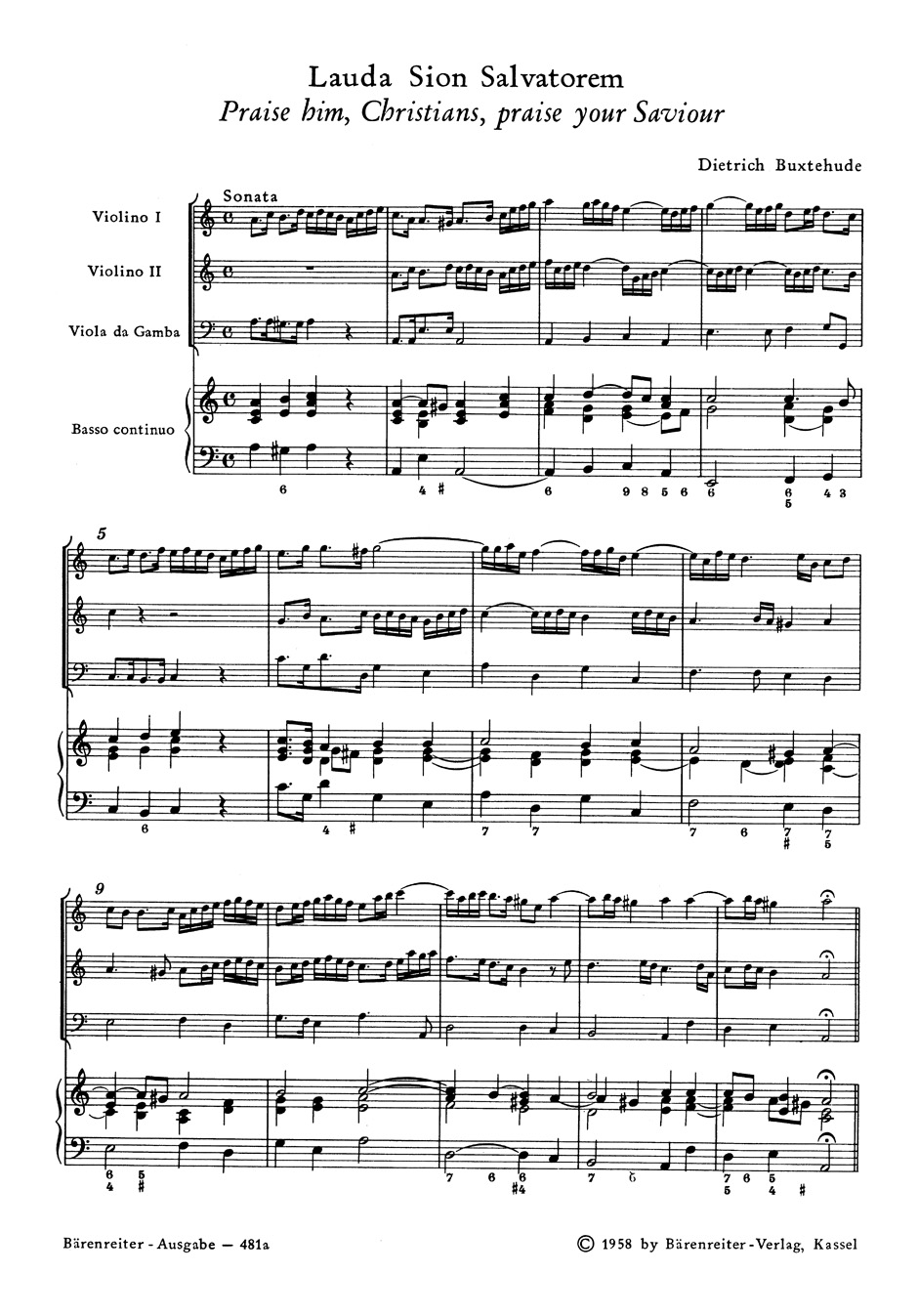 Lauda Sion Salvatorem. - BUXTEHUDE - Partition - Chœur