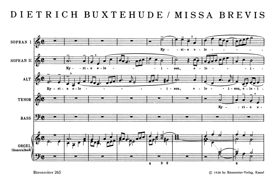 Missa Brevis Kyrie Und Gloria - BUXTEHUDE - Partition - Chœur