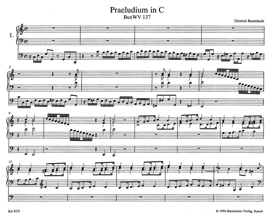 L'œuvre d'orgue, Volume 1 - BUXTEHUDE - Partition - Orgue