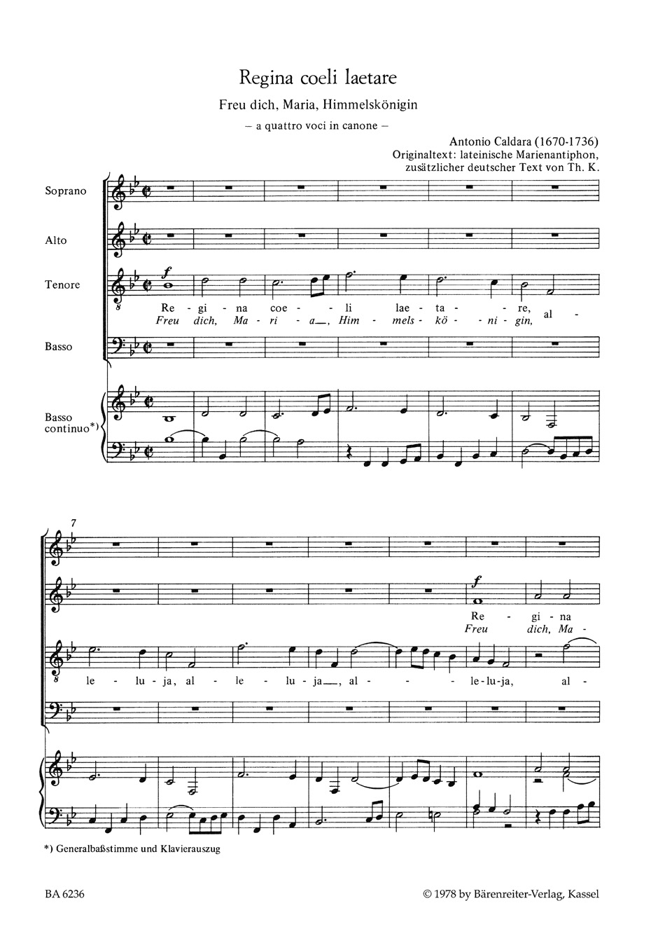 Regina Coeli Laetare - CALDARA - Partition - Chœur