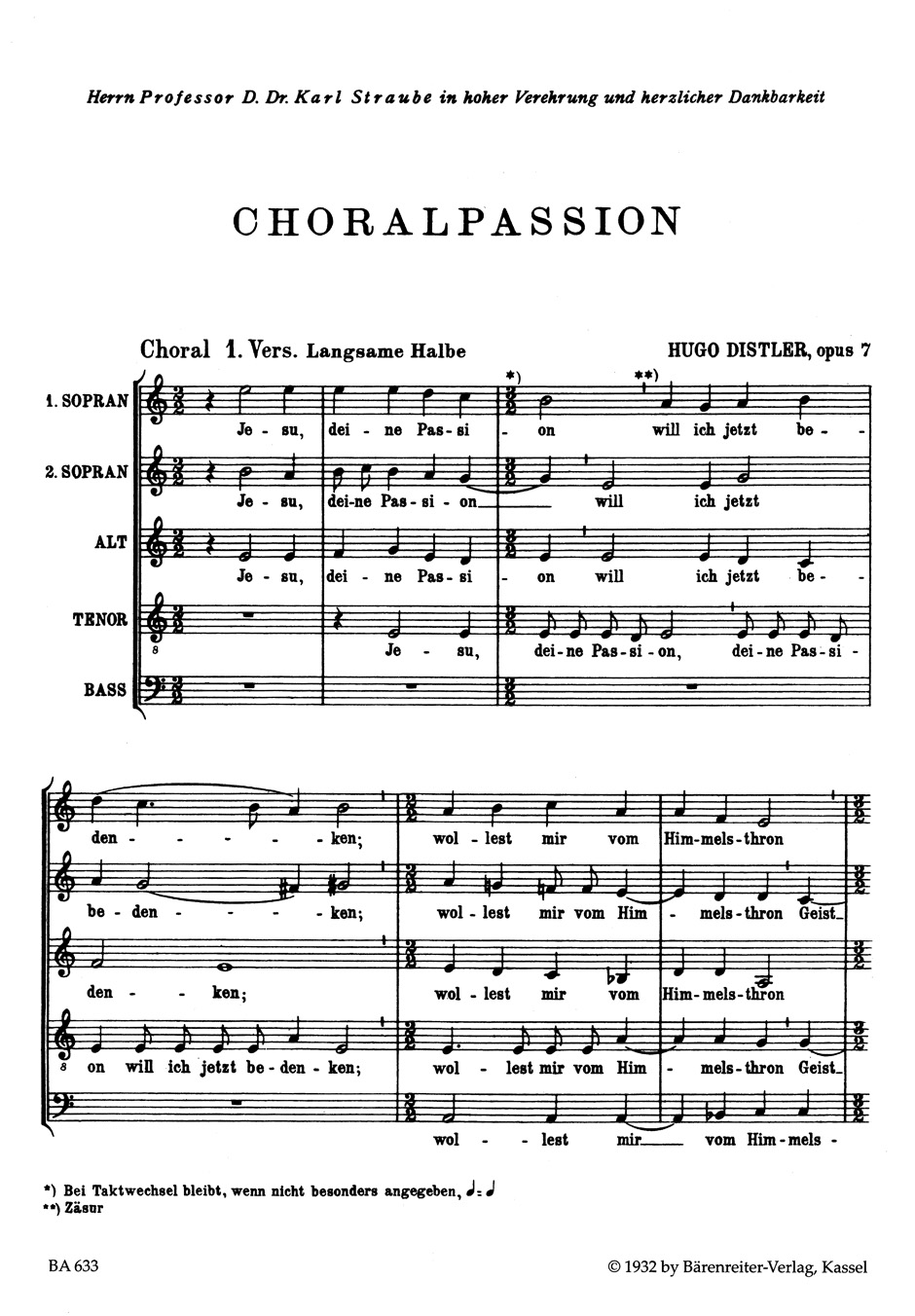 Choralpassion Nach Den Vier Evangelien Op. 7 - Hugo Distler