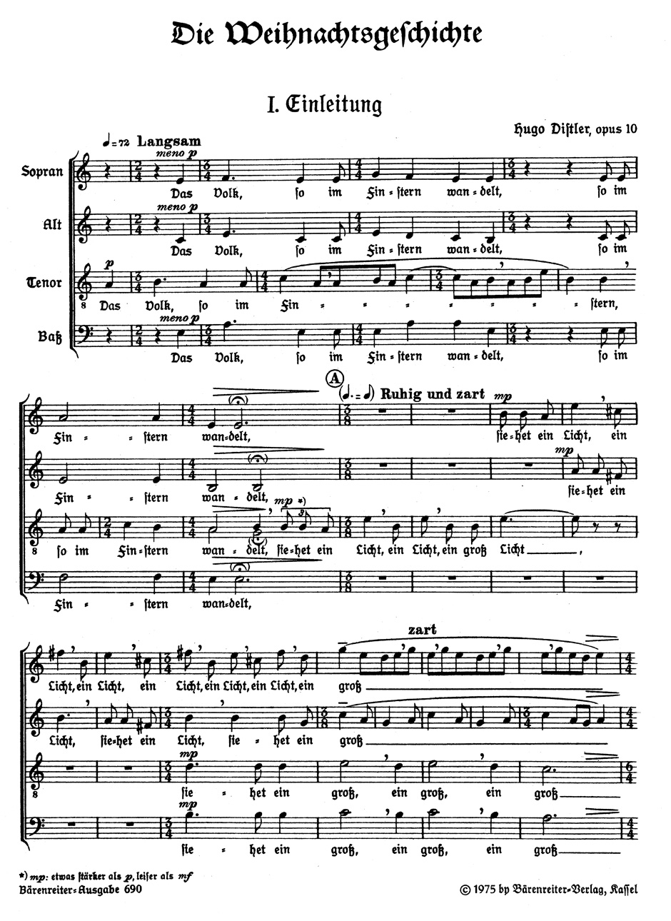 Die Weihnachtsgeschichte 1933 - Hugo Distler - Partition - Chœur