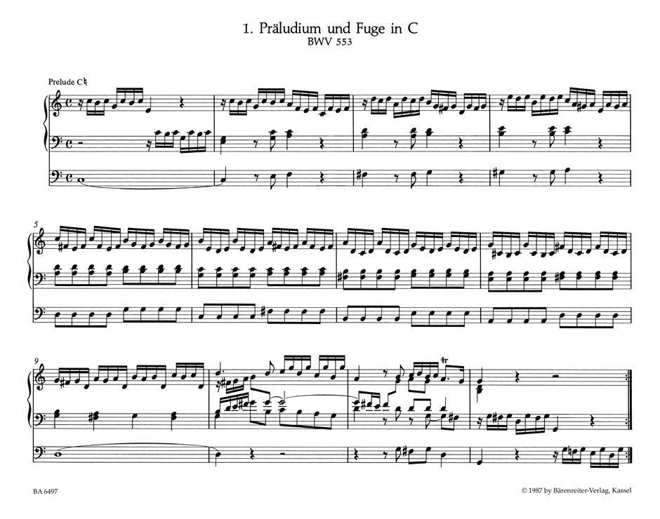 8 Petits Préludes et Fugues BWV 553-560 - BACH - Partition - Orgue