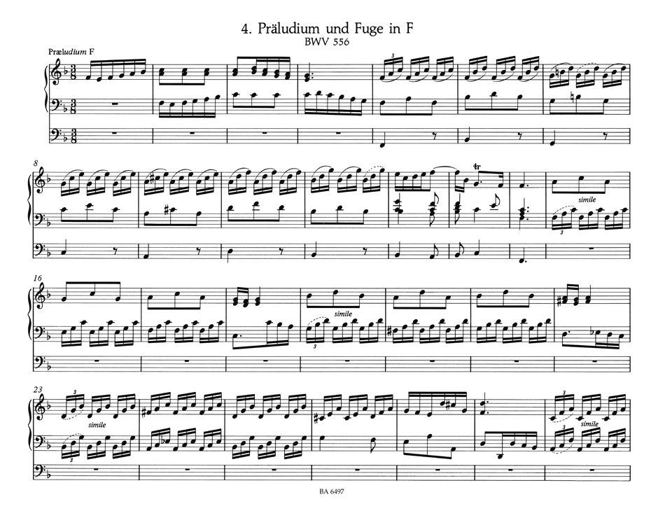 8 Petits Préludes et Fugues BWV 553-560 - BACH - Partition - Orgue