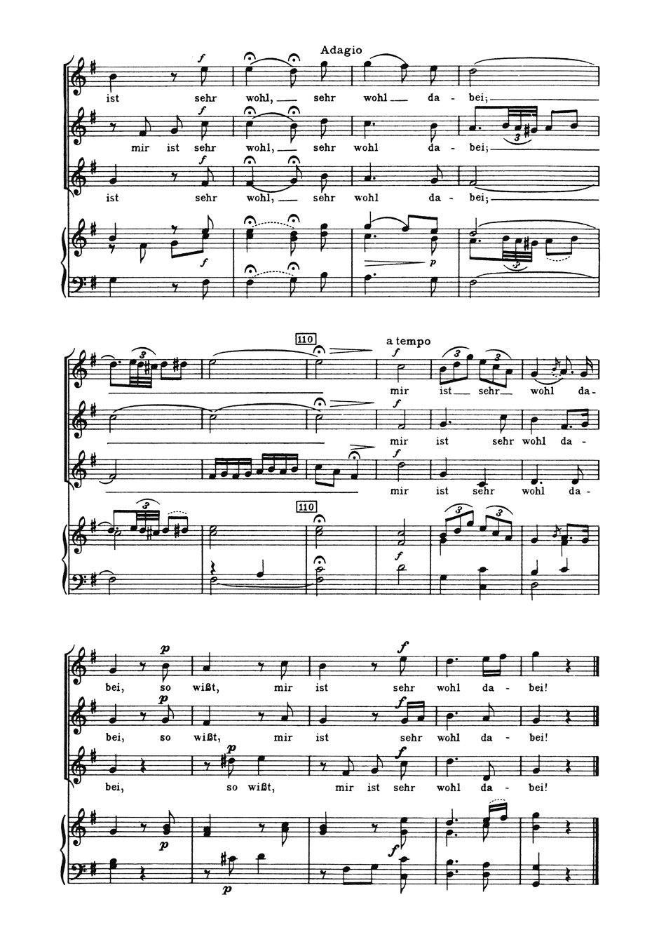 Die drei- und vierstimmigen Gesänge für gemischte Singstimmen und Klavier