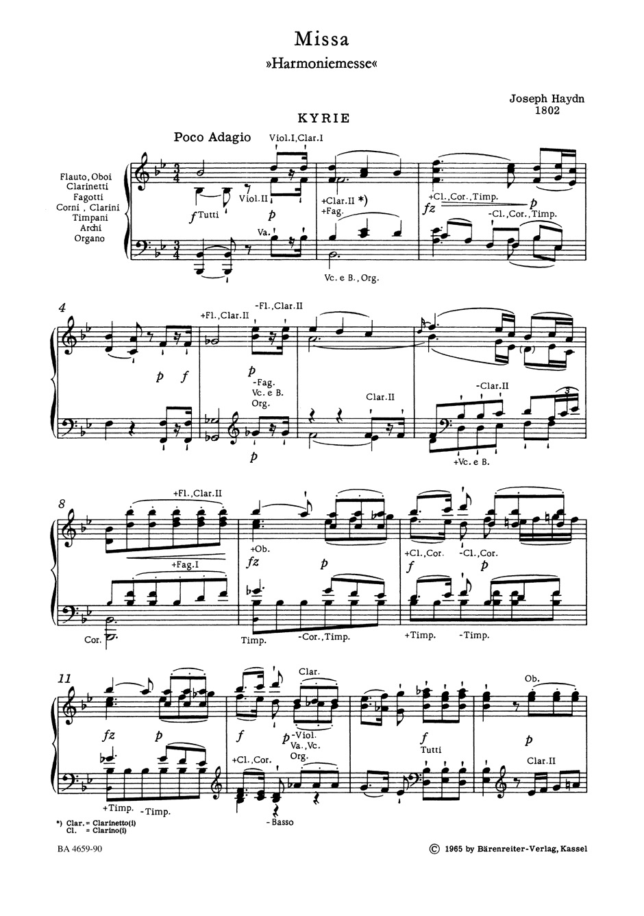 Messe en si bémol Majeur - HAYDN - Partition - Chœur