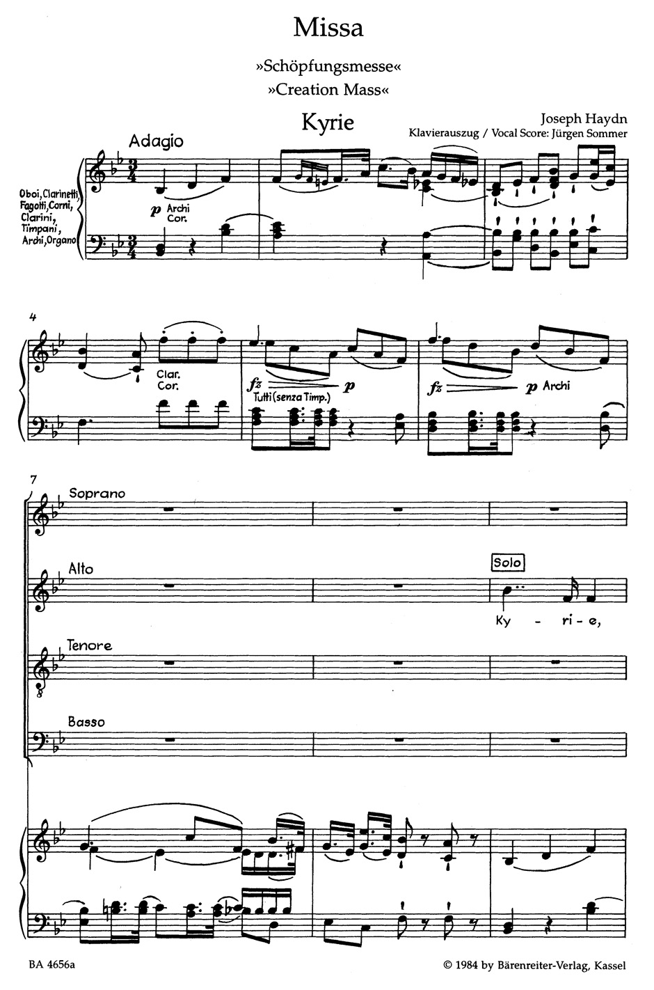 Missa Solemnis Création - HAYDN - Partition - Chœur