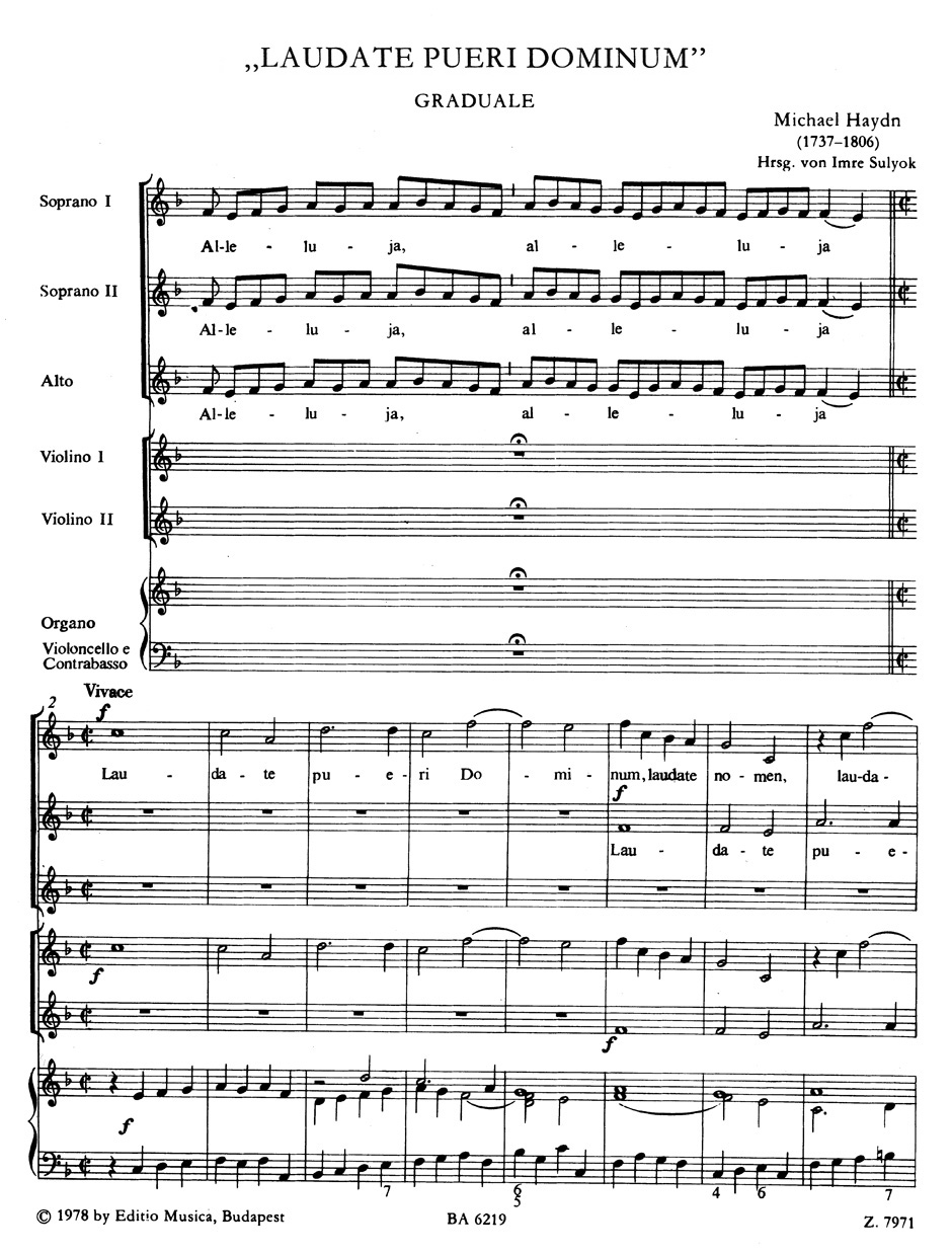 Laudate pueri Dominum - Michael HAYDN - Partition - Chœur