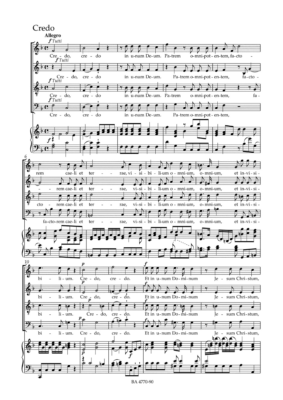 Missa Brevis En Fa KV 192 - MOZART - Partition - Chœur