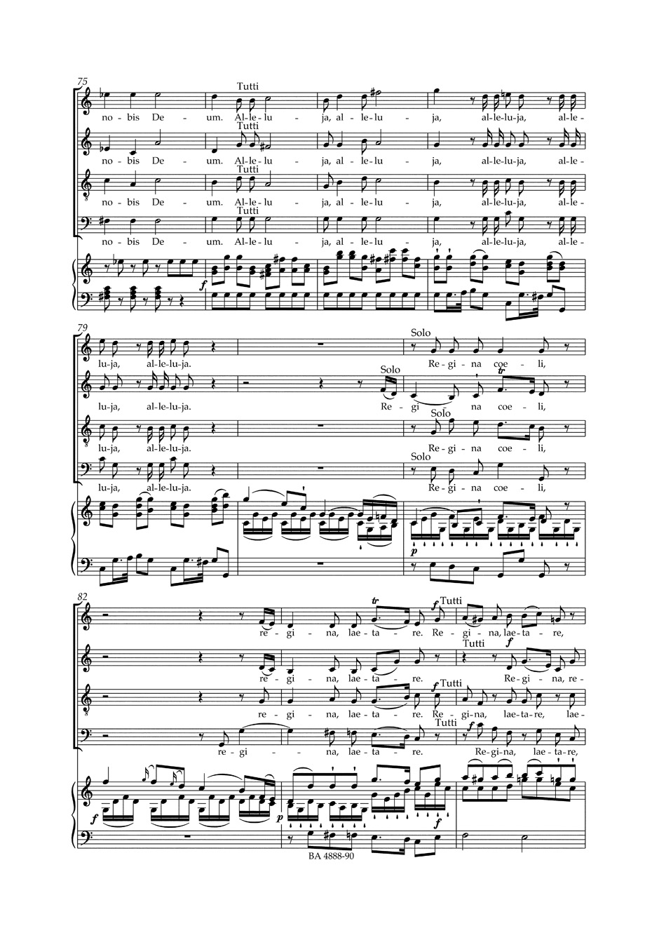 Regina Coeli KV 276 - MOZART - Partition - Chœur