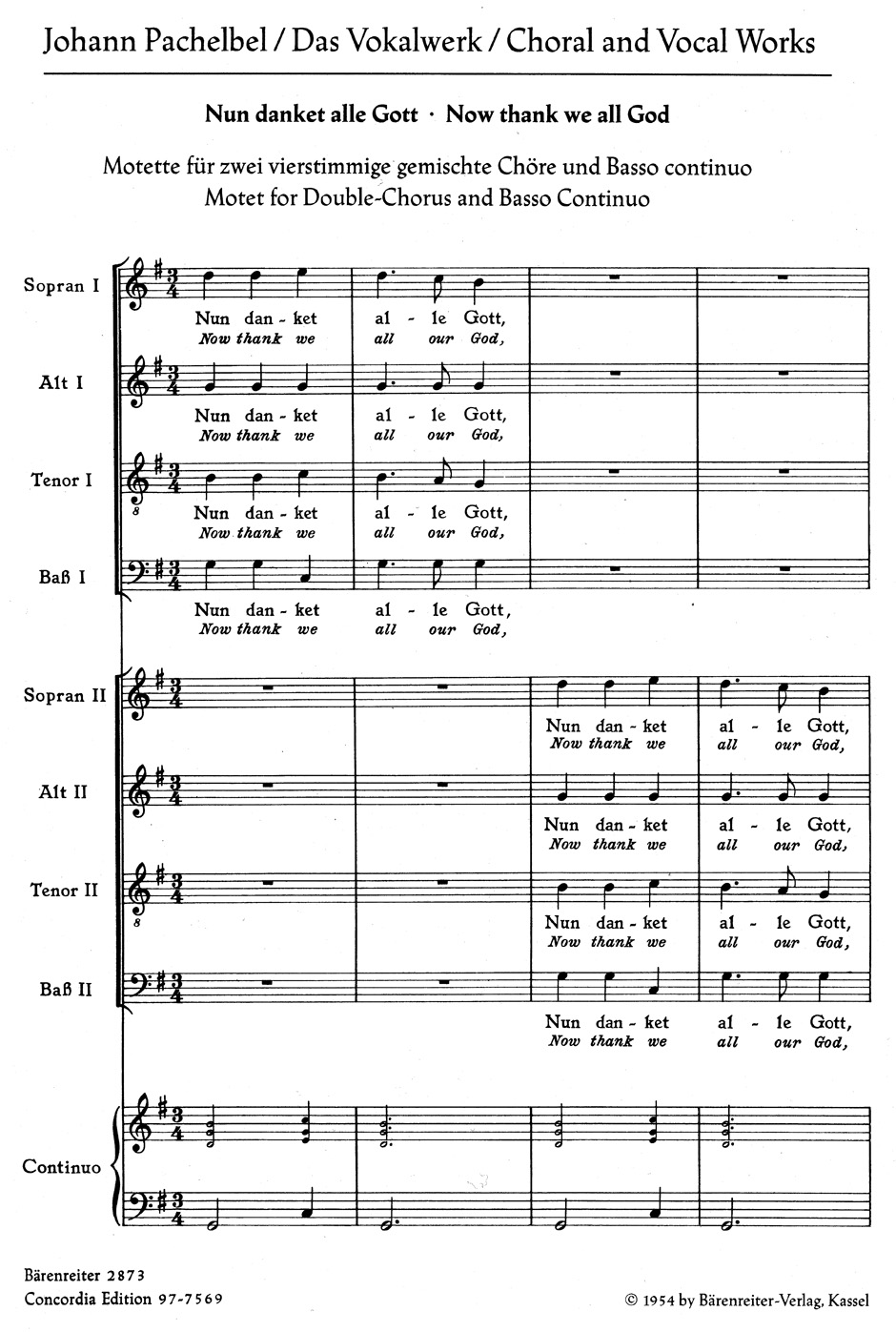 Nun Danket Alle Gott - PACHELBEL - Partition - Chœur