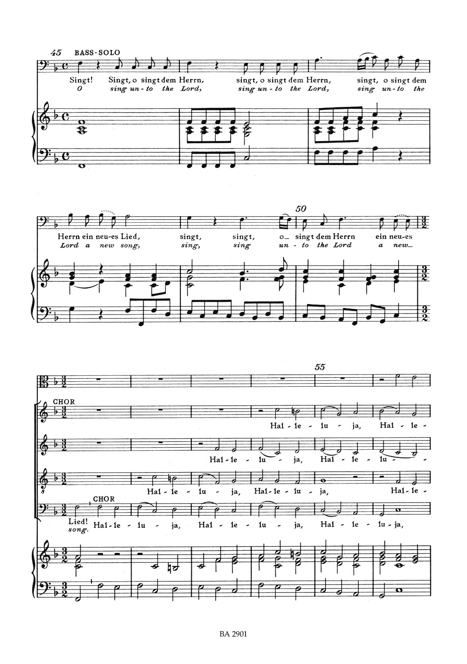 O, Sing Unto The Lord. Conducteur - PURCELL - Partition - Chœur