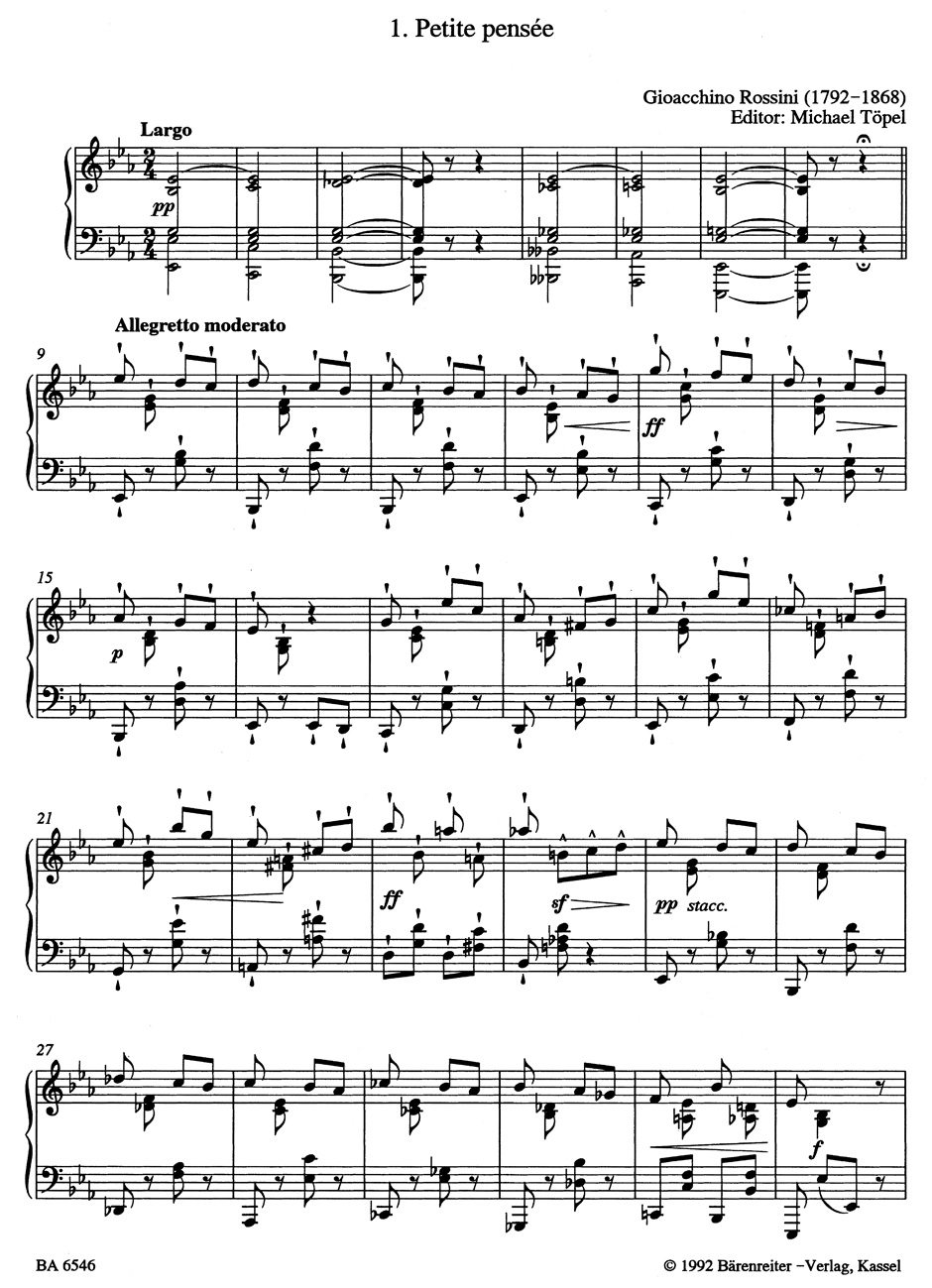5 Klavierstücke - ROSSINI - Partition - Piano