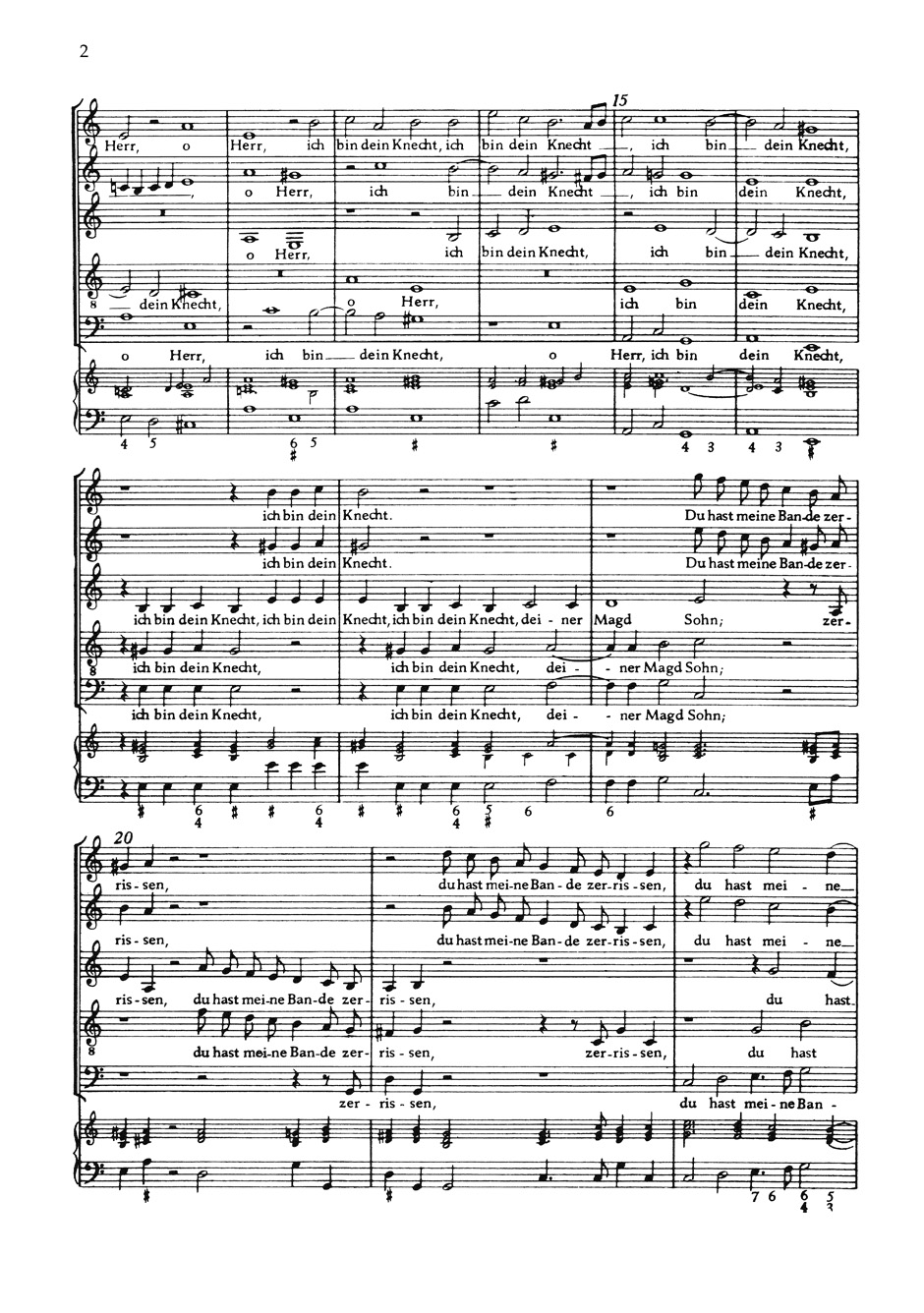 O Herr, ich bin dein Knecht - Johann Hermann Schein - Partition