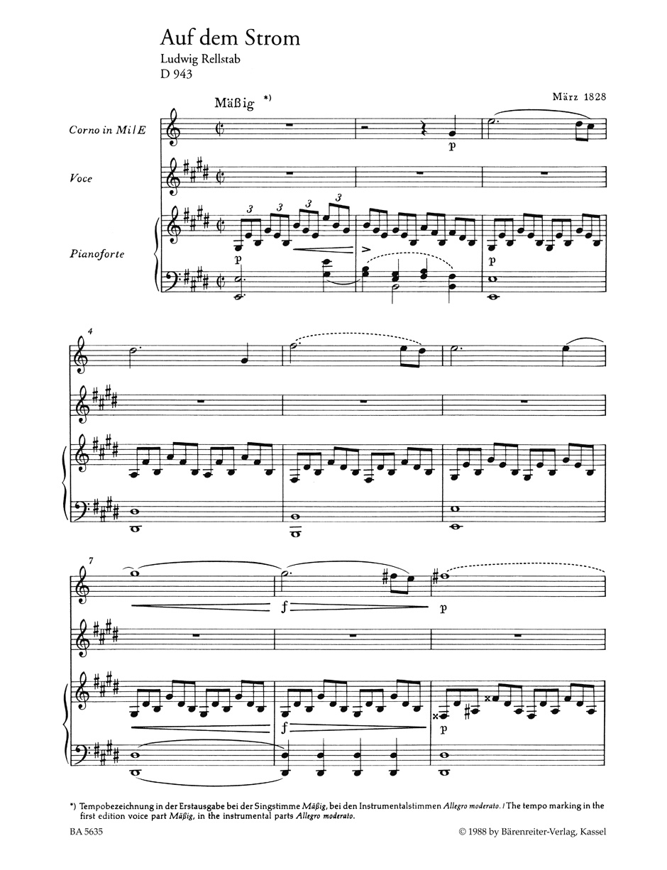 Auf dem Strom - SCHUBERT - Partition - Cor