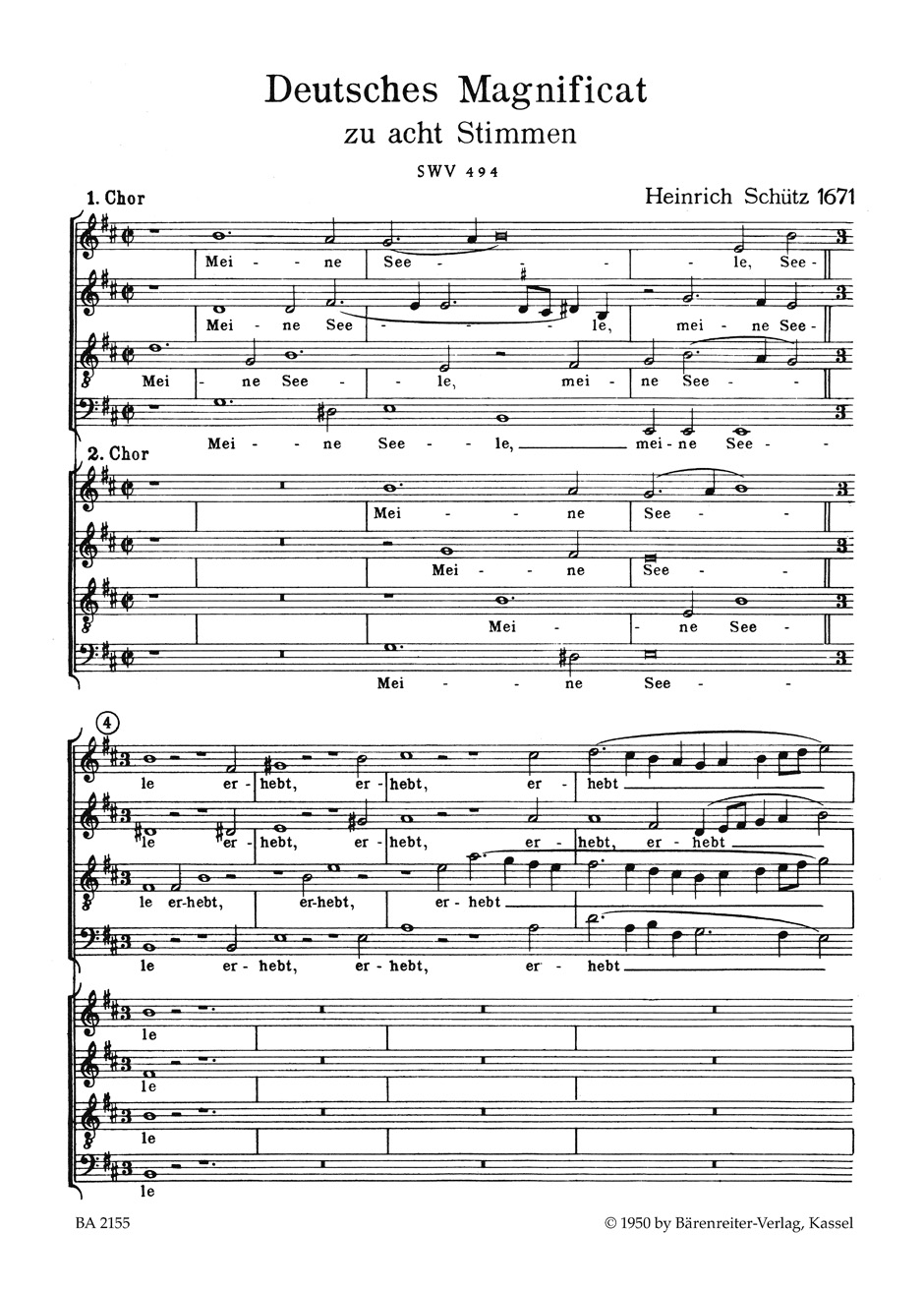 Deutsches Magnificat - SCHUTZ - Partition - Chœur