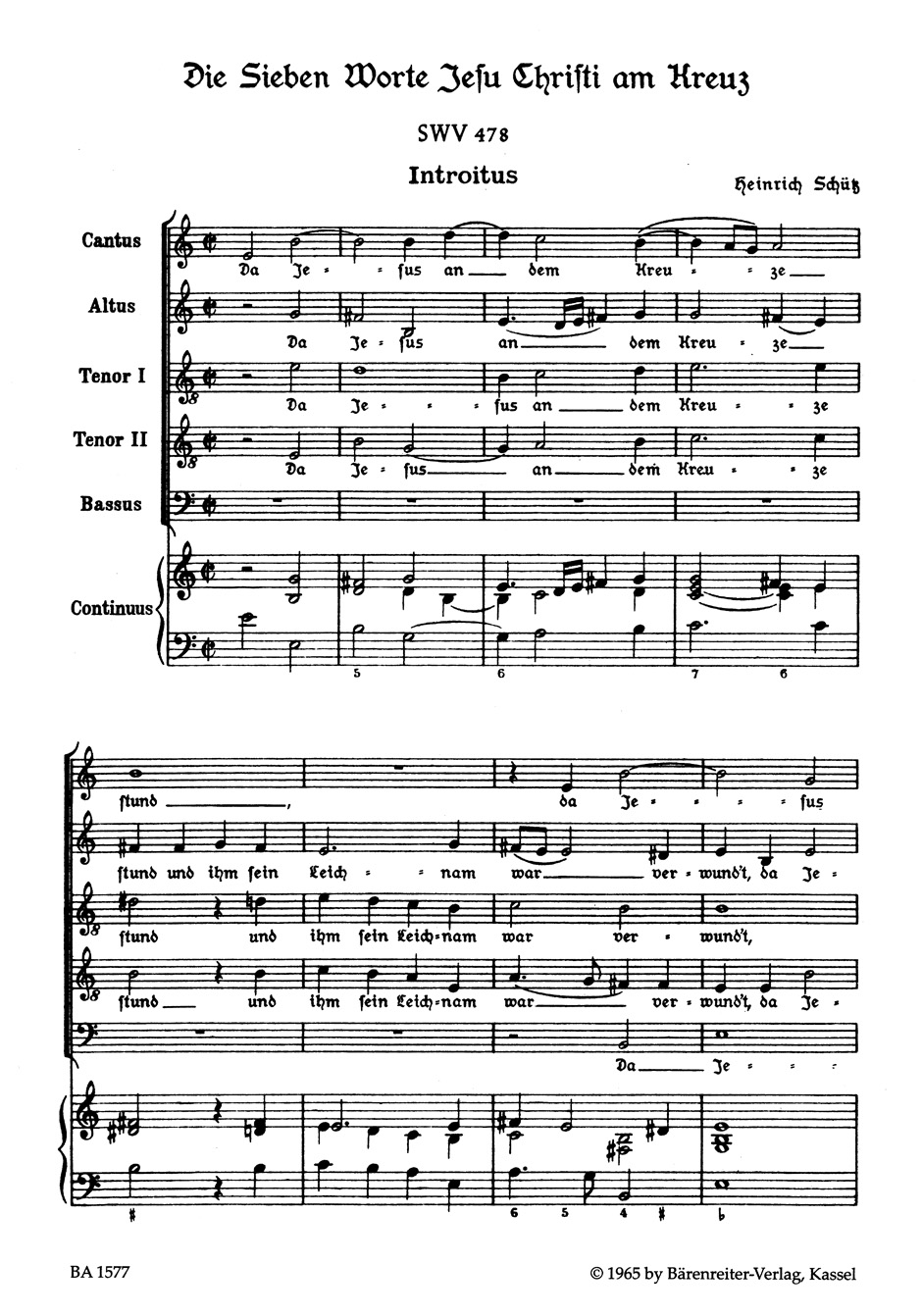 Die 7 Worte Jesu Christi Am Kreuz Swv 478 - SCHUTZ - Partition - Chœur