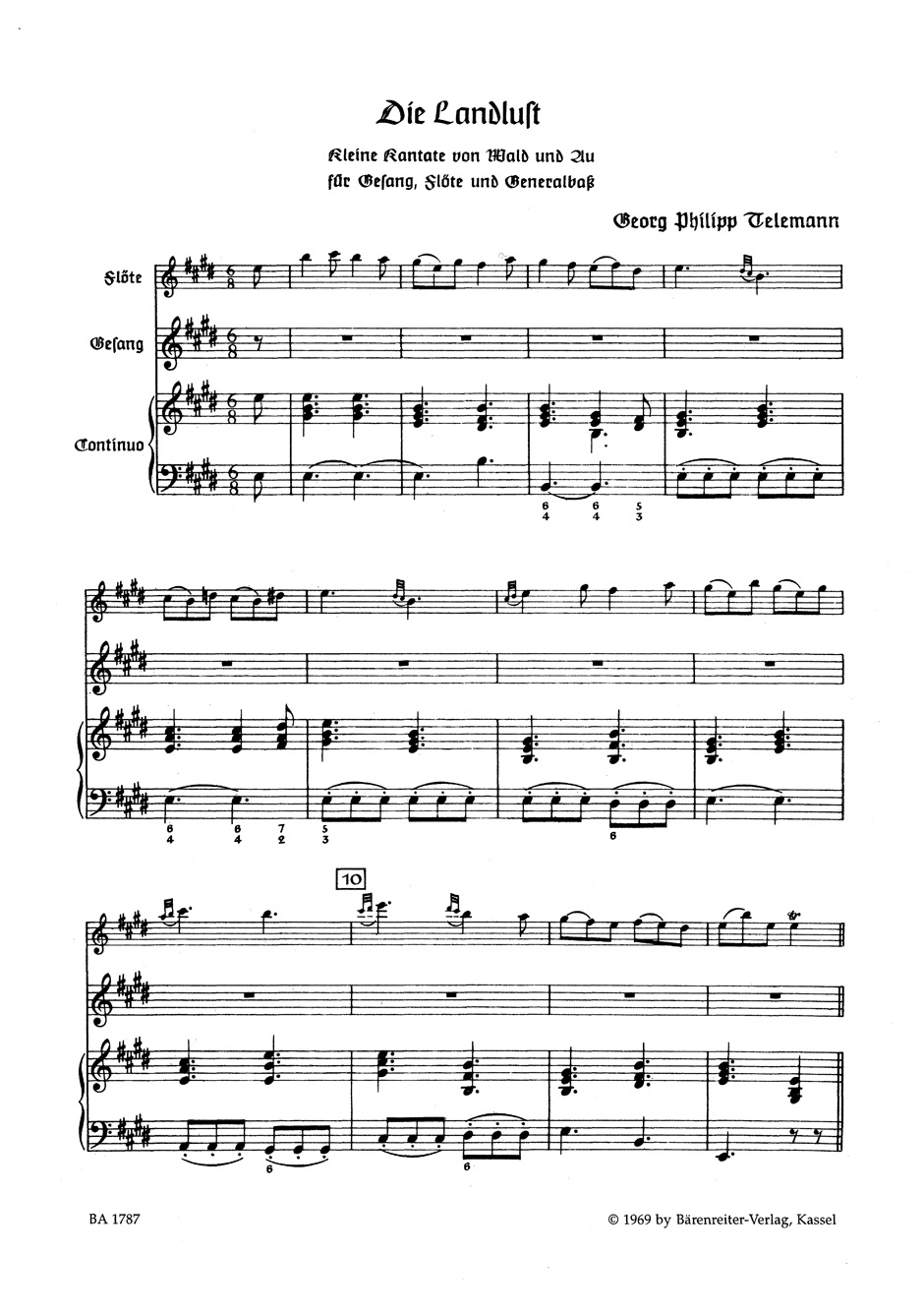 Die Landlust Moralische Kantaten Teil III - TELEMANN - Partition