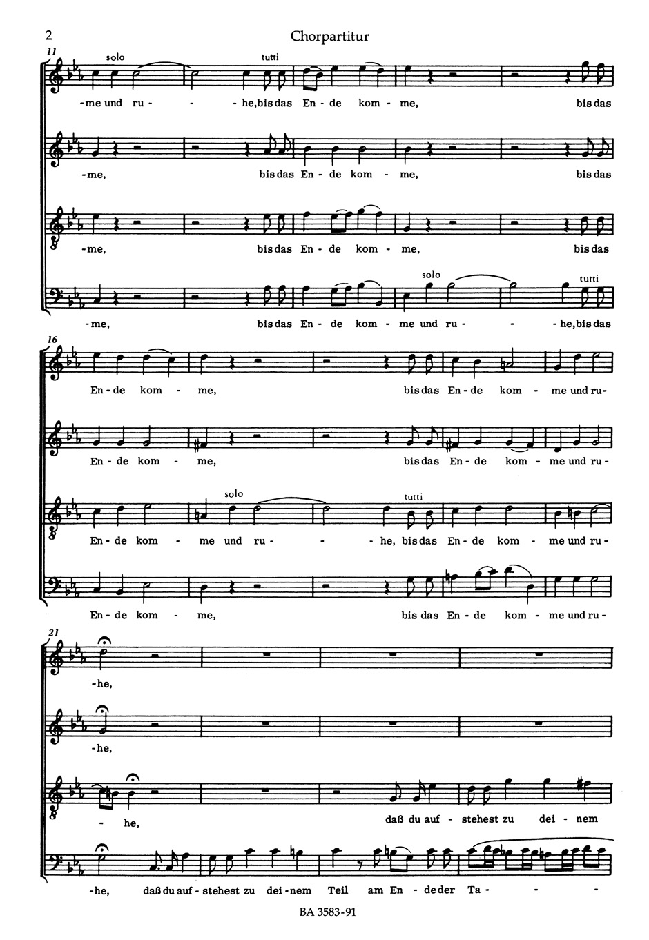Du aber, Daniel, gehe hin. Choeur seul - TELEMANN - Partition - Chœur