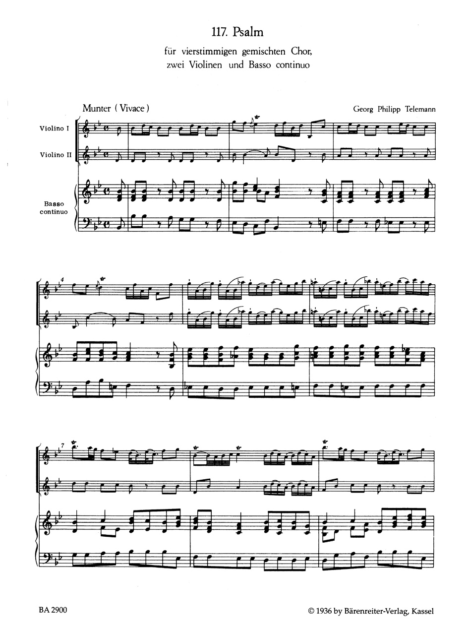 Psaume 117. Laudate Jehovam - TELEMANN - Partition - Chœur