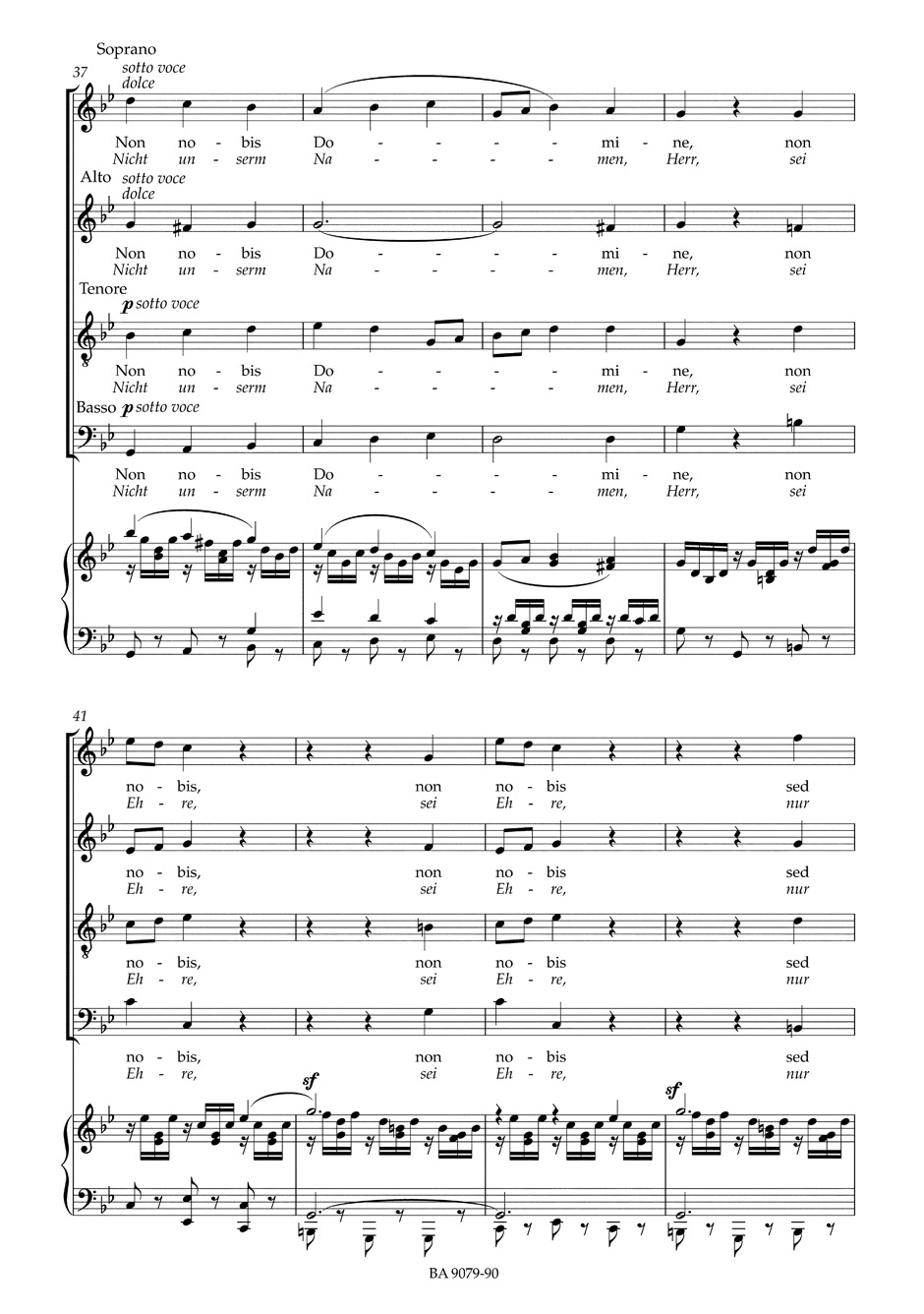 Psaume: Non nobis Domine op. 31 Mwv A 9 - MENDELSSOHN - Partition