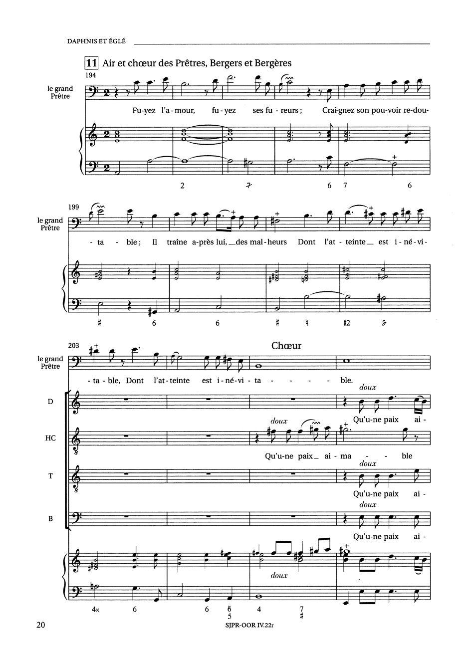 Daphnis et Eglé - RAMEAU - Partition - Opéras