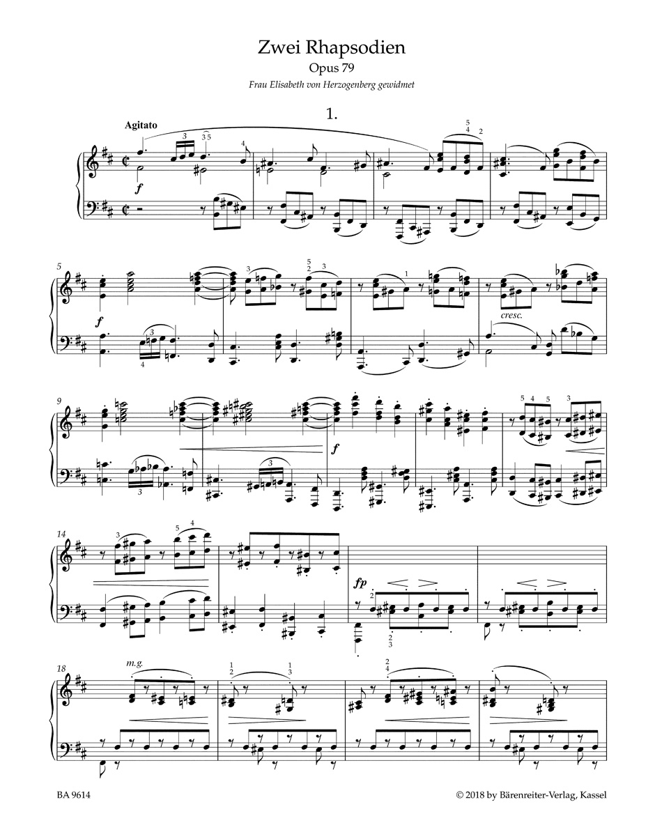 2 Rhapsodies Opus 79 - BRAHMS - Partition - Piano