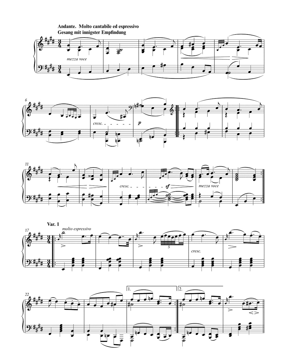 Sonate n° 30 en Mi Majeur Opus 109 - BEETHOVEN - Partition - Piano