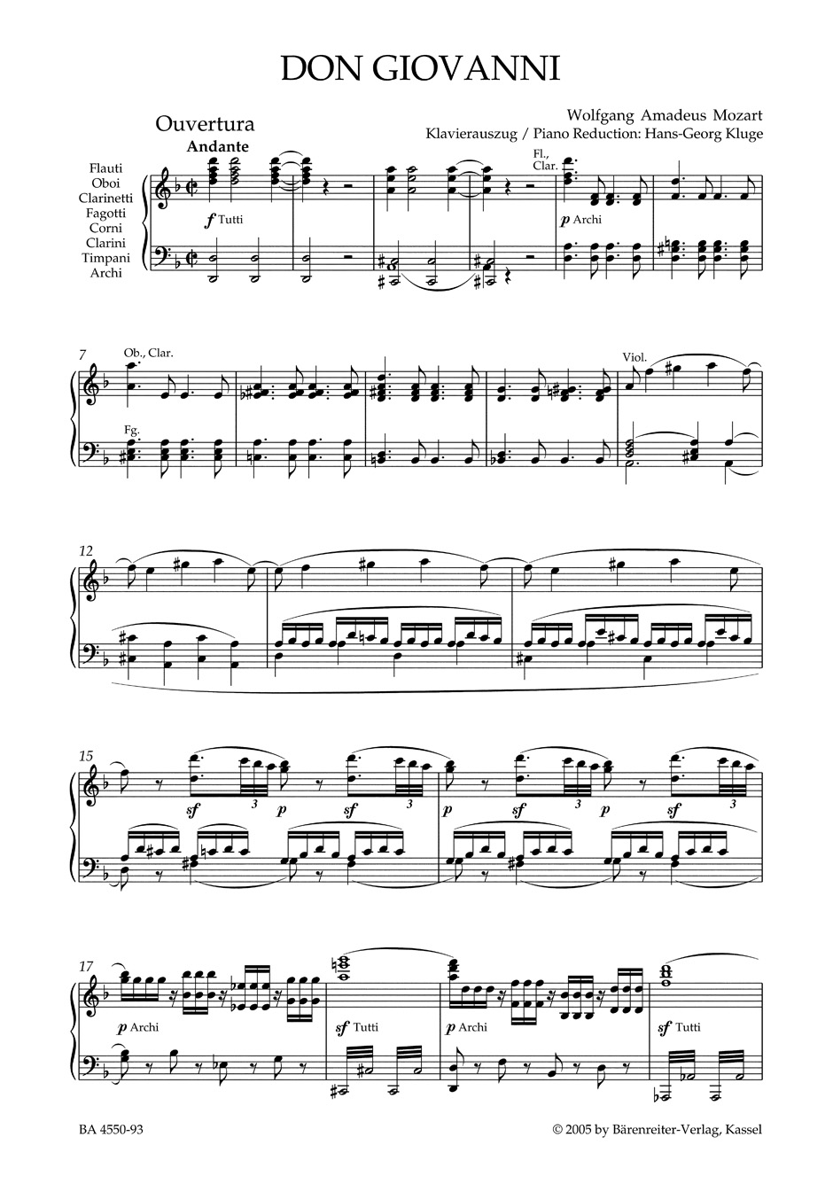 Don Giovanni KV 527. Edition Reliée - MOZART - Partition - Opéras
