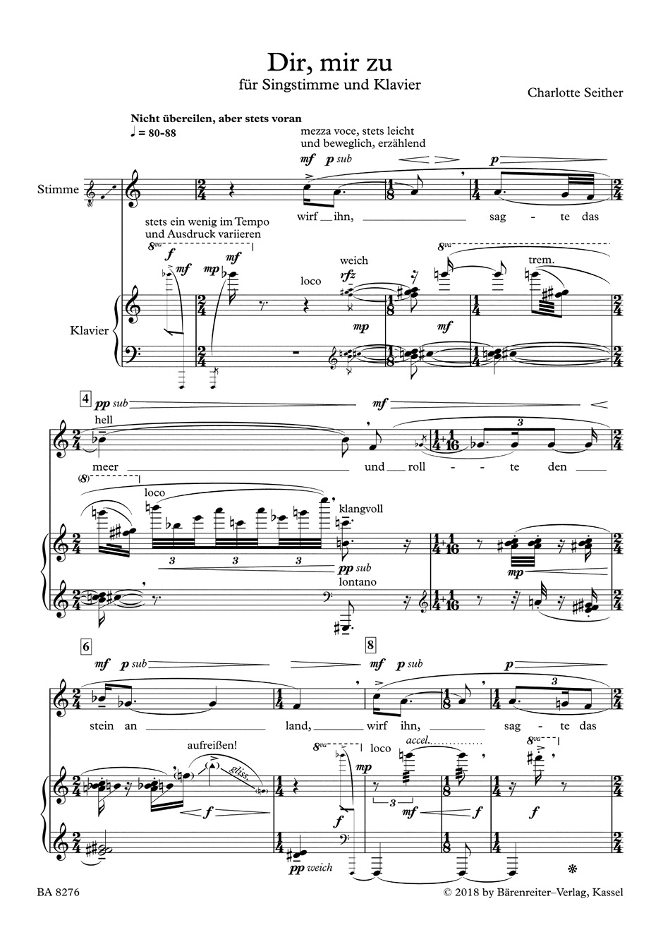 Dir, mir zu - Charlotte Seither - Partition - Mélodies