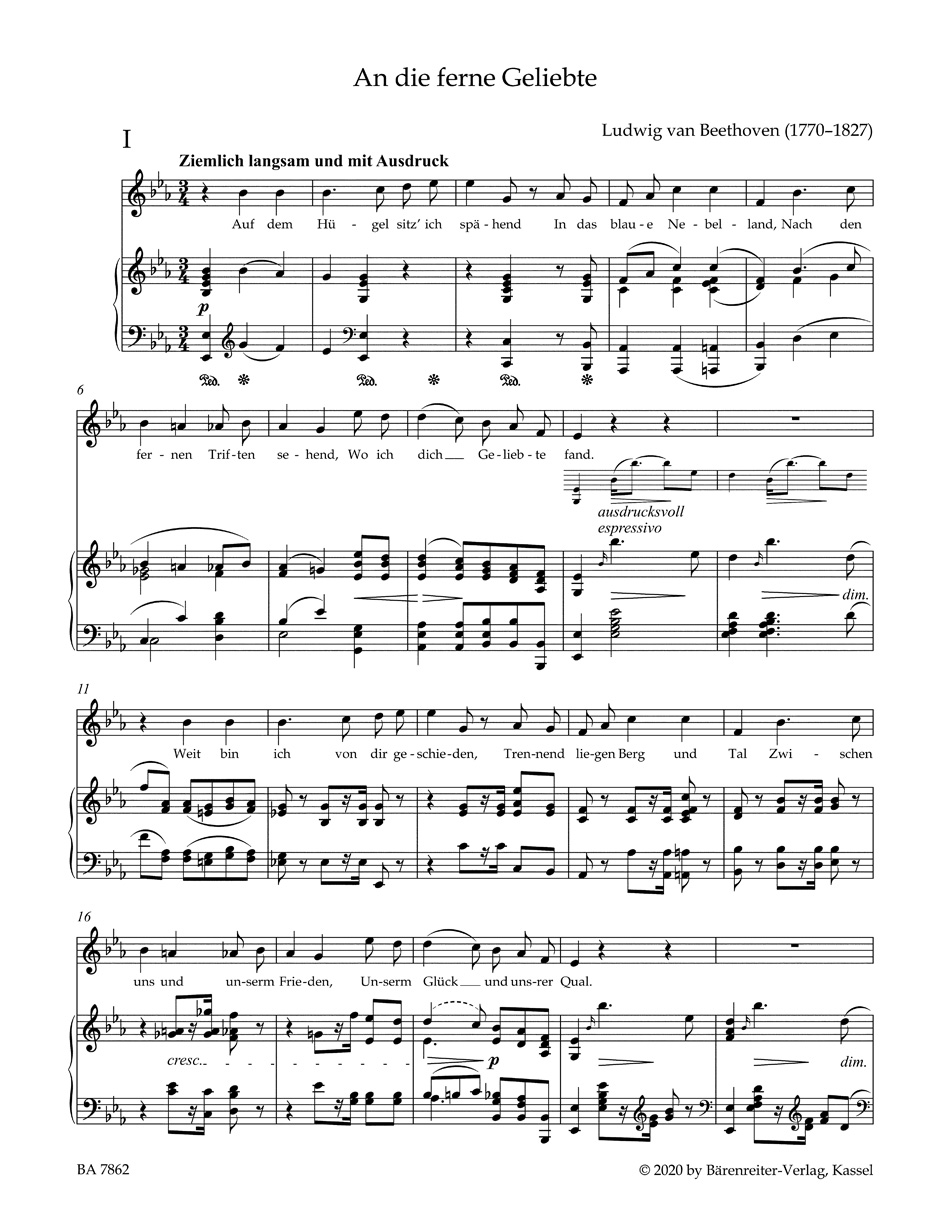 An die Ferne Geliebte Opus 98 - BEETHOVEN - Partition - Mélodies