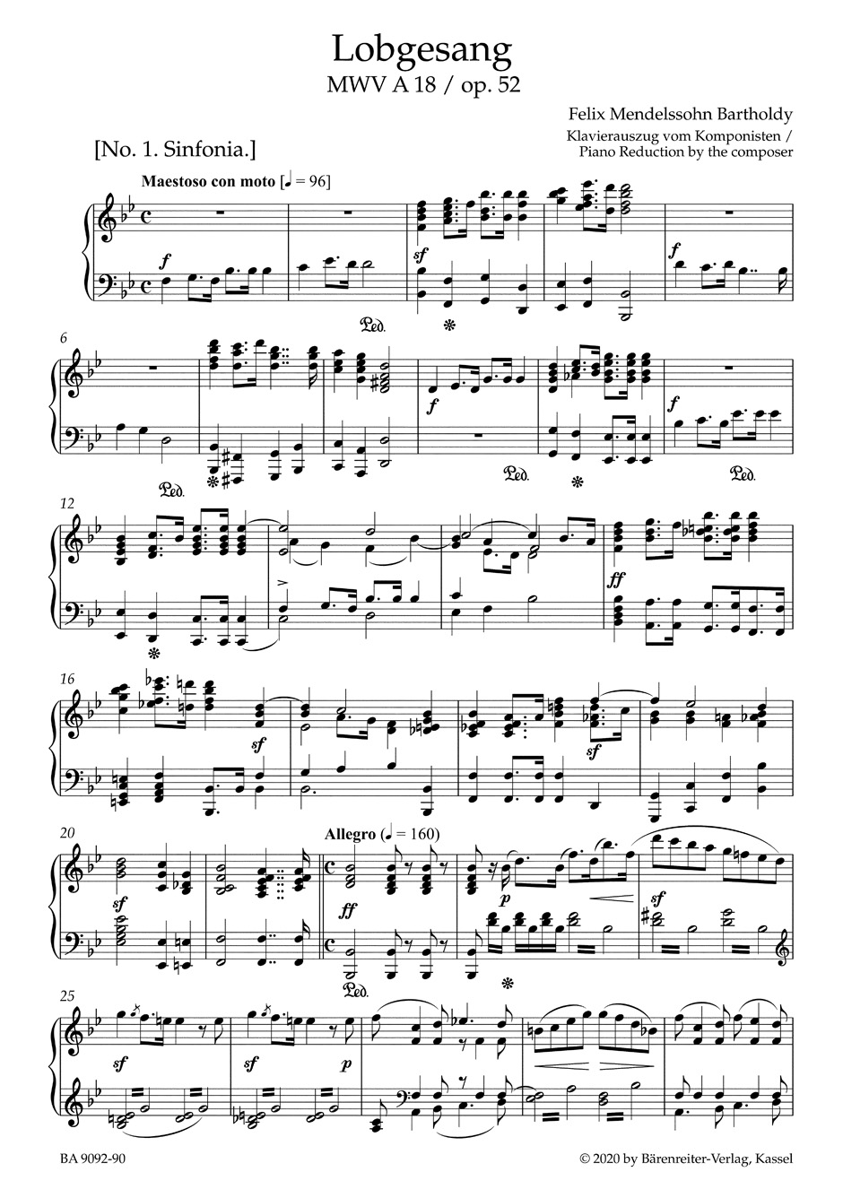 Lobgesang - Félix MENDELSSOHN - Partition - Chœur