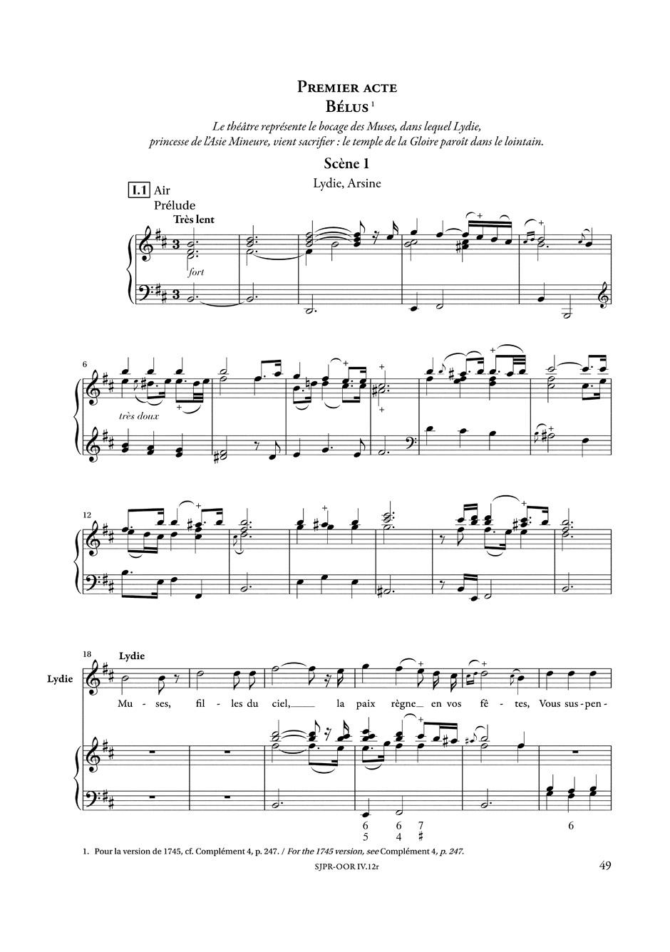 Le Temple de la Gloire - RAMEAU - Partition - Opéras
