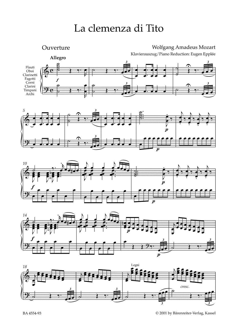 La Clemenza di Tito KV 621 - Edition Reliée - MOZART - Partition
