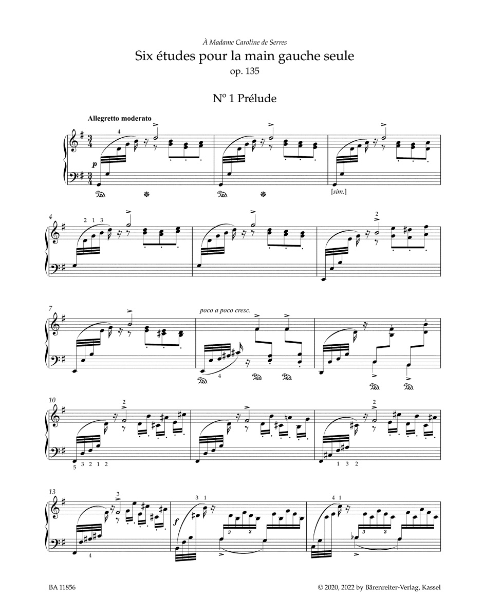 6 Etudes pour la Main Gauche Seule - SAINT-SAËNS - Partition - Piano