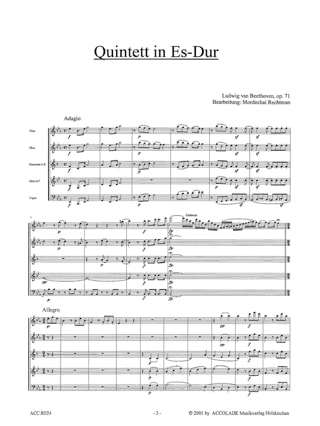 Quintett Es-Dur Op. 71 - BEETHOVEN - Partition - Quintettes