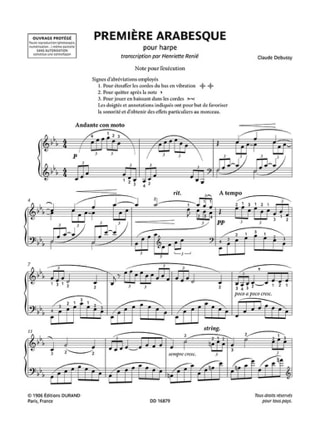 2 Arabesques - Harpe - DEBUSSY - Partition - Harpe